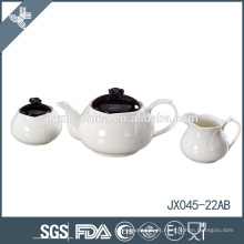 Preço por atacado pequeno branco e preto cor cerâmica estilo marroquino conjunto de chá